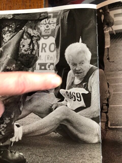 Louise Adams World Championships in Italy just after falling in the 100m