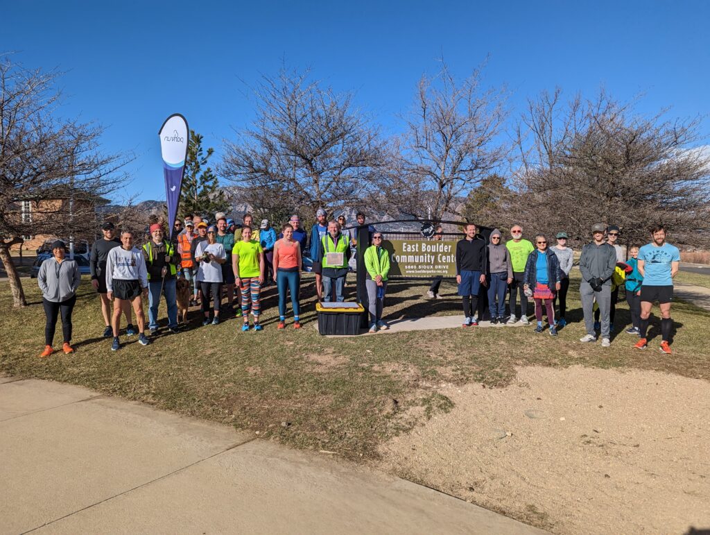 Park Run South Boulder gather for a picture before the start of the run