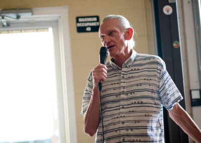 CU Head T&F and XC coach Mark Wetmore speaking to the past support from Boulder Road Runners and the importance of developing athletes in Boulder, CO