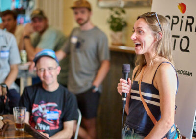 Carrie Verdon speaks at the Aspire OTQ Launch Party