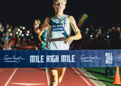 Austen Dalquist takes the win at the Elite Men's race in 4:02 at the Mile High Mile