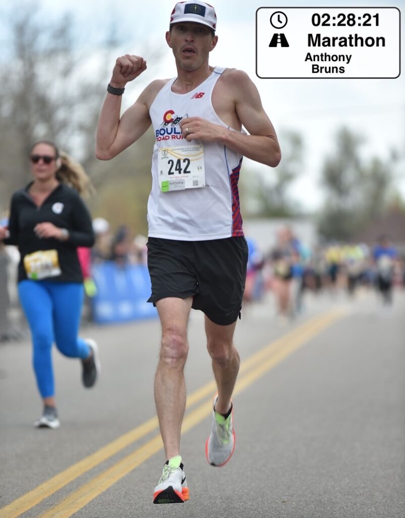 Anthony Bruns breaks the Masters Colorado Soil record with a 2:28:21 in the CO Marathon.