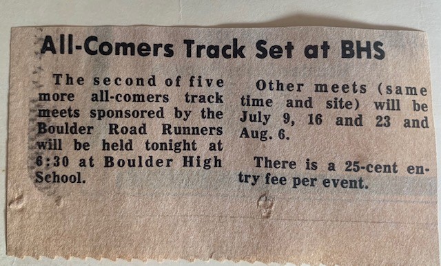 all comer track meet newspaper